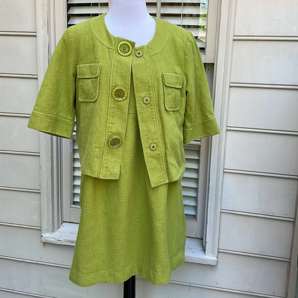 Michael Kors Matching Green Set- Dress & Blazer Size 12